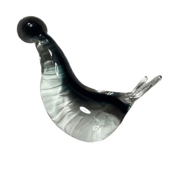 Seal W/Ball Heavy Hand Made Glass Heavy Duty Ocean Paperweight Gift Office Work - Picture 10 of 15